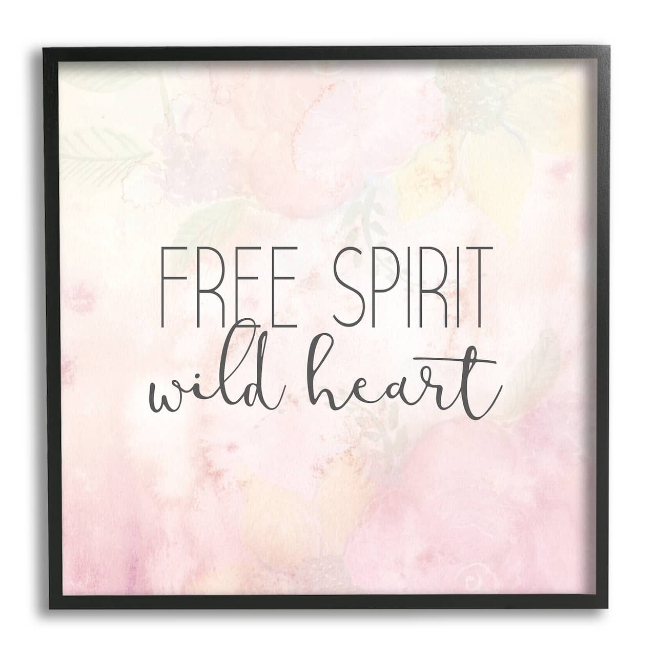 Stupell Industries Free Spirit Wild Heart Inspirational Pastel Watercolor Framed Giclee Art